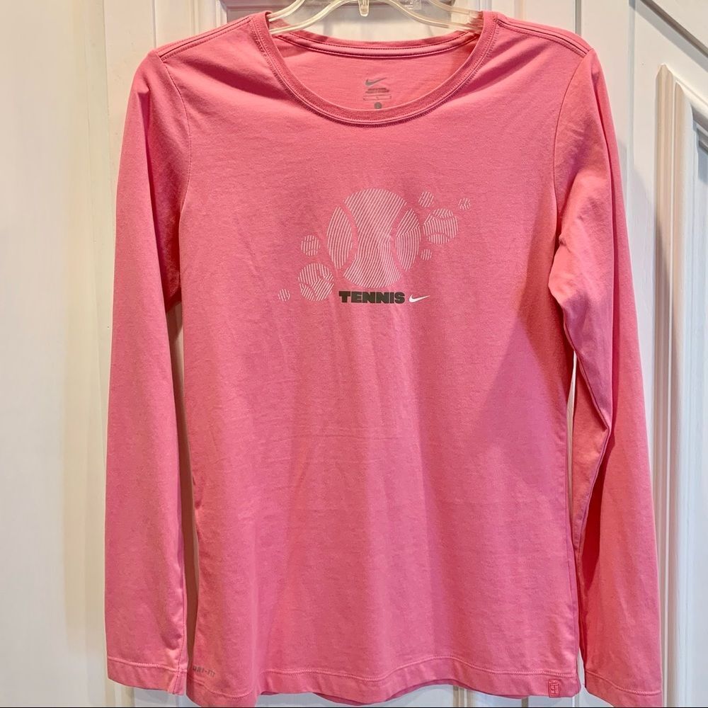 Nike Pink Tennis Long Sleeve Top L